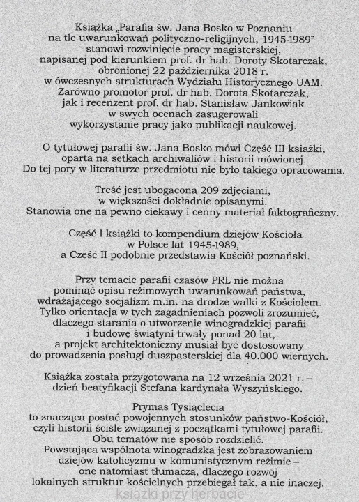 Parafia św. Jana Bosko w Poznaniu na tle uwarunkowań polityczno-religijnych 1945-1989 3_zofia leitgeber_ksiegarniaksiazkiprzyherbacie.jpeg