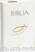 Biblia z "rybką". Stary i Nowy Testament (biały futerał z suwakiem) 