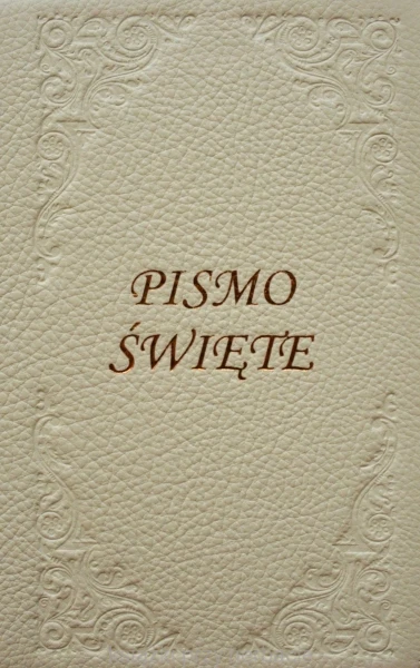 Biblia Tysiąclecia - Pismo Święte Starego i Nowego Testamentu_skórzany futerał biały_ksiegarniaksiazkiprzyherbacie.JPG