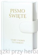Pismo Święte Stary i Nowy Testament (wydanie skóropodobne z zapięciem magnetycznym) kolor biały 